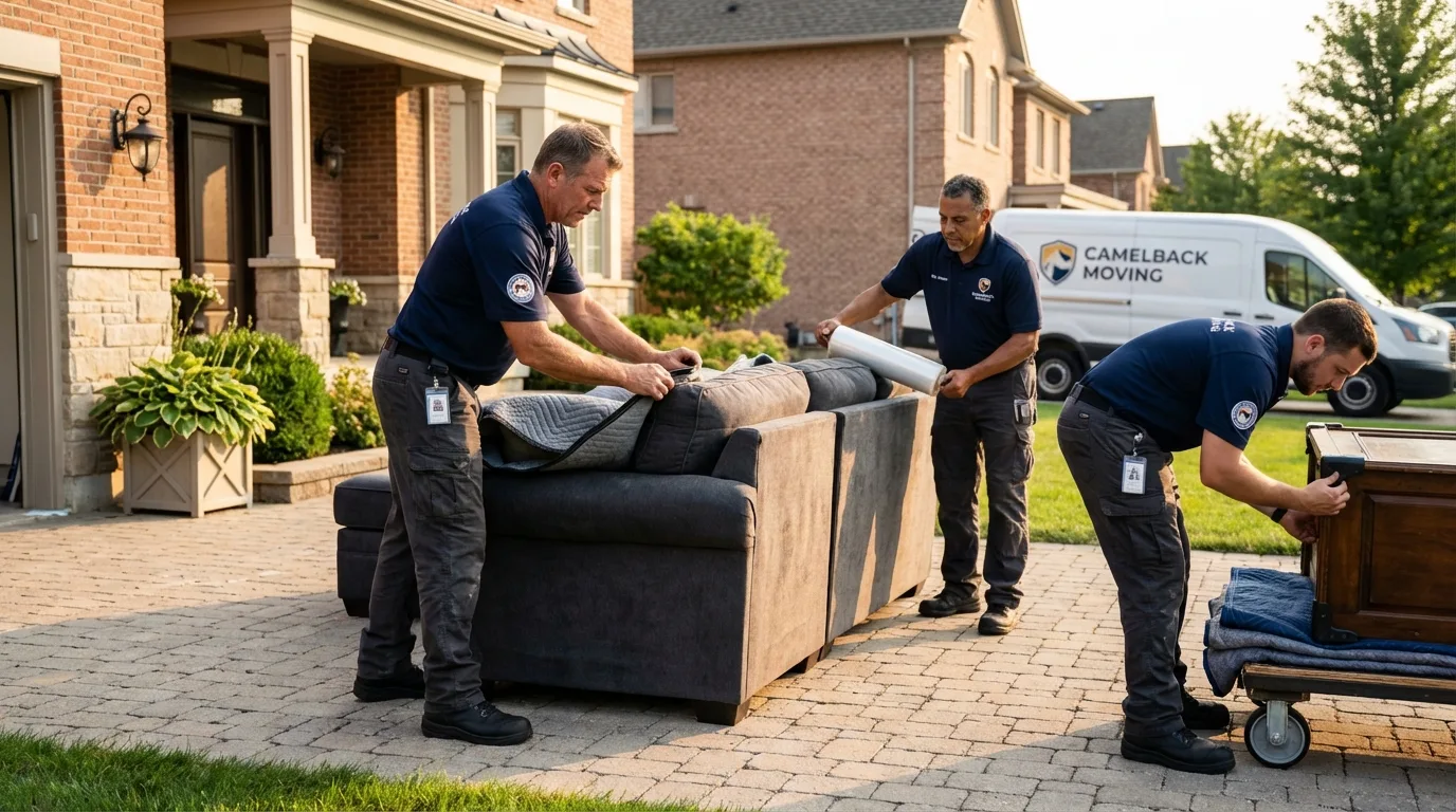 Large estate moving crew wrapping furniture in Tannersville, PA